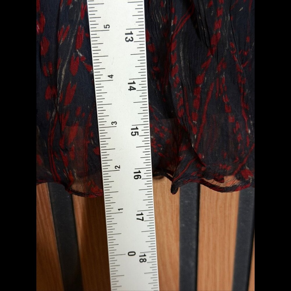 IRO Mini Skirt 34 Women’s Black Red Loey Ruffled Tulle Trim - Picture 4 of 6
